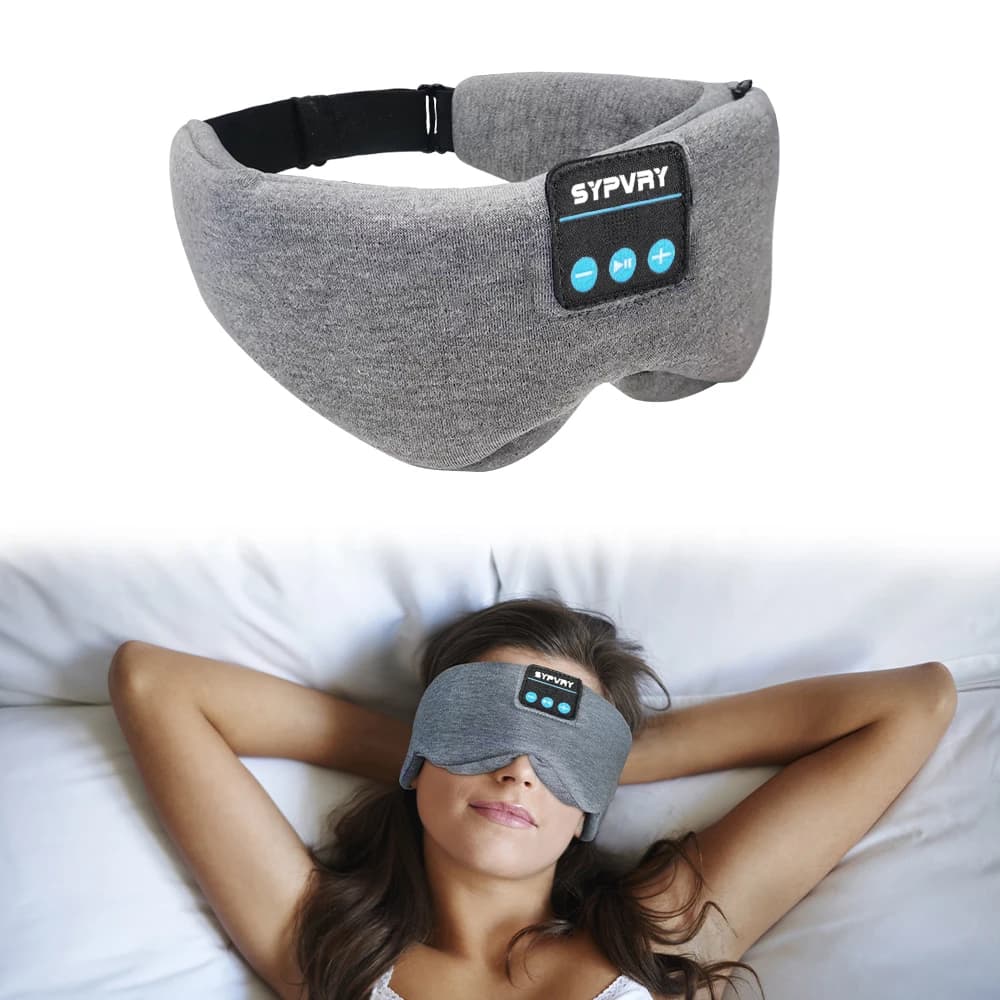 Bluetooth Sleep Mask Cotton Eye Shade Cover cuffie Wireless con altoparlante HD benda lavabile regolabile per donna uomo