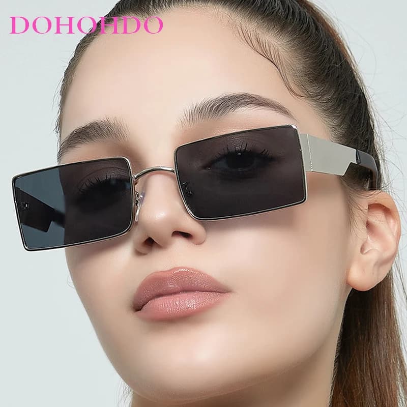 Luxury Brand Design Small Square Sunglasses For Women Men UV400 Brand Steampunk Metal Frame Eyeglasses Driving Travel Glasses
