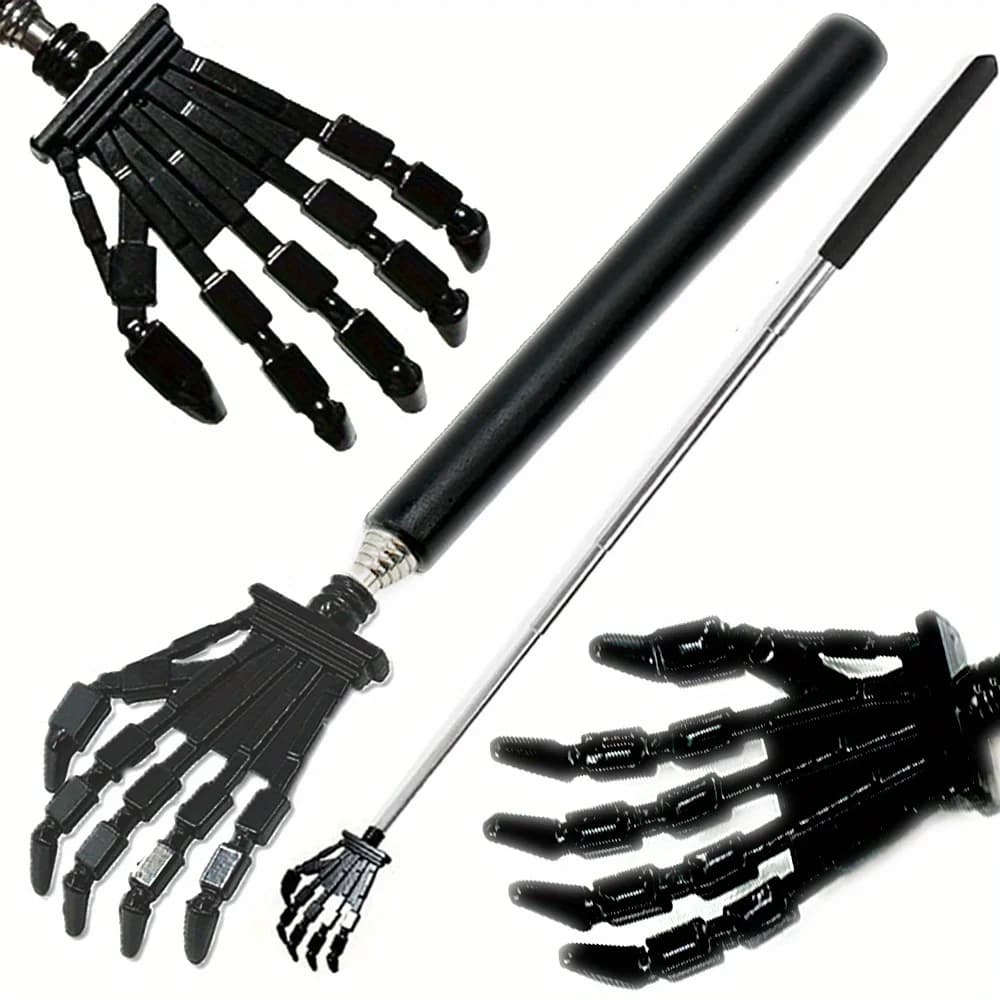 Lager Sized Skeleton Hand Back Scratcher Hand Massager Portable Extendable Stainless Steel Telescoping Massage Tool Perfect Gift