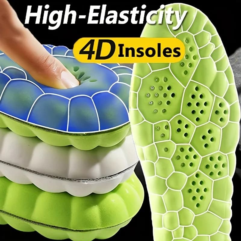 1 paio di solette da corsa 4D super morbide per scarpe sportive, solette per scarpe da basket, supporto per l'arco plantare, inserti ortopedici unisex