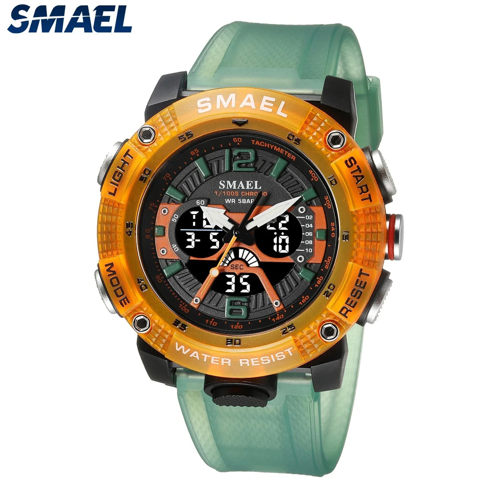 SMAEL 8058 Waterproof Men's Watch LED Digital Display Quartz Analog Stopwatch Men's Watch Sports Watch