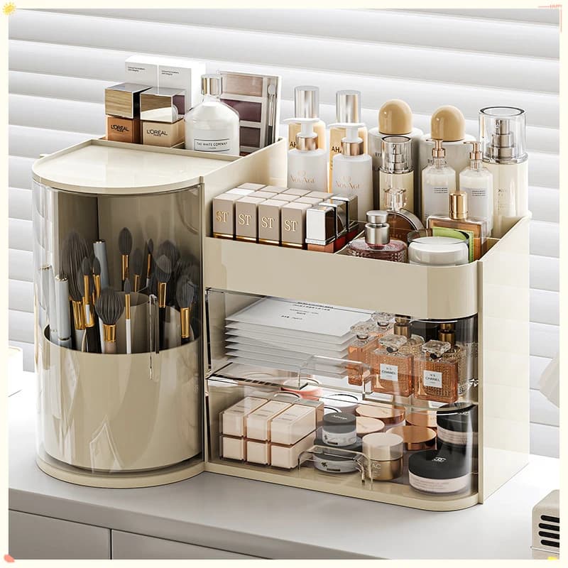 Custom Cosmetic Storage Box Dressing Table Organizer Lipstick Mask Makeup Brush Skincare Display Rack