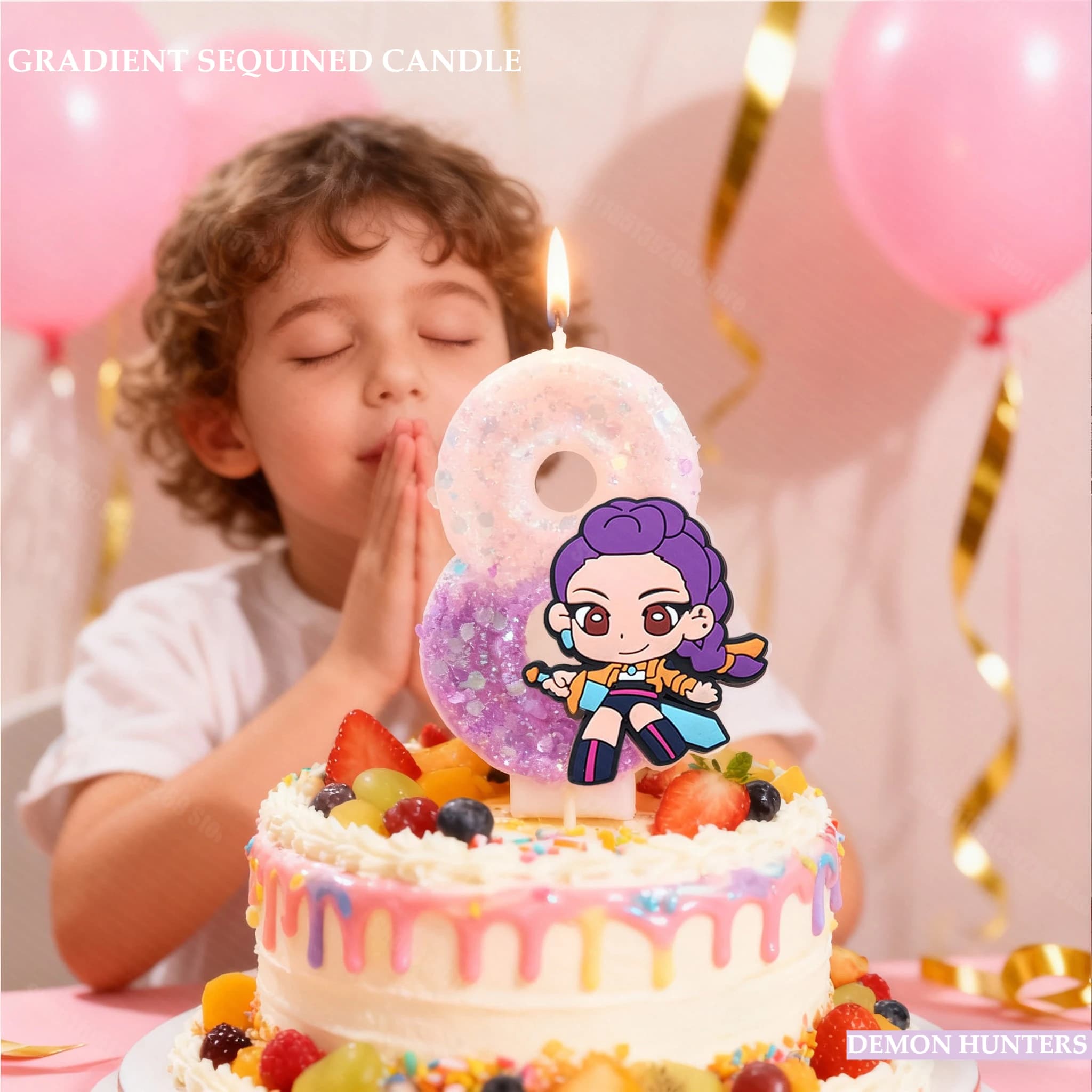 Candeline di Compleanno Kawaii K-pop Anime, Decorazioni per Torte a Tema Cartone Animato, Simpatici Gadget per Feste per Bambini di 5-9 Anni