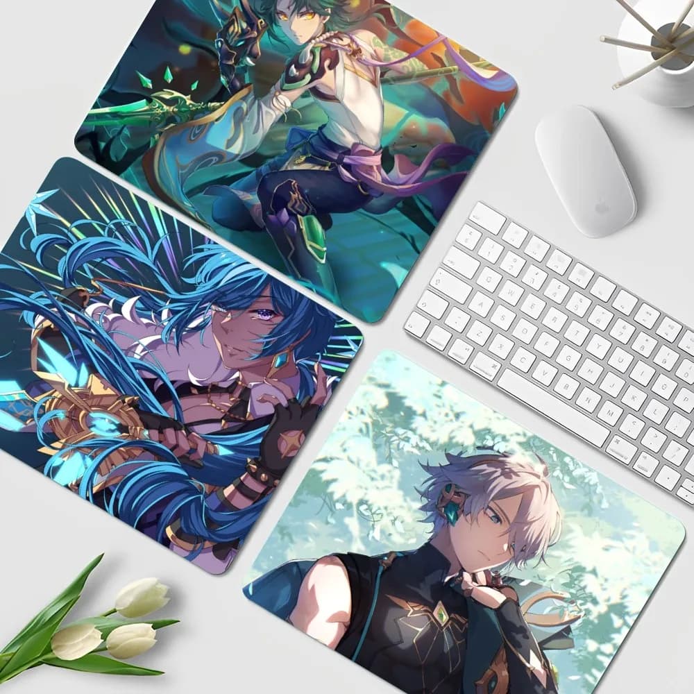 Genshin Impact AlhaithamAnimation mat for Mouse thickened keyboard table mat supplies for office room furniture for PC Desk Pad