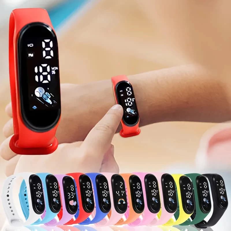 Cute Children Digital Wrist Watch, Shockproof Waterproof Silicone Kids Outdoor Smart Watch
