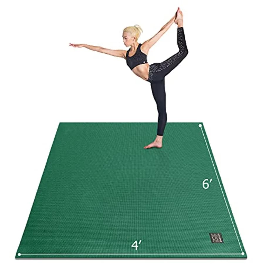 Tappetino Yoga Grande 6'x4'/6'x6'/7'x5' 7mm/9mm, Tappetini Extra Spessi per Allenamento e Pavimentazione Palestra Domestica, Ultra Confortevoli Antiscivolo a Rapida Resilienza