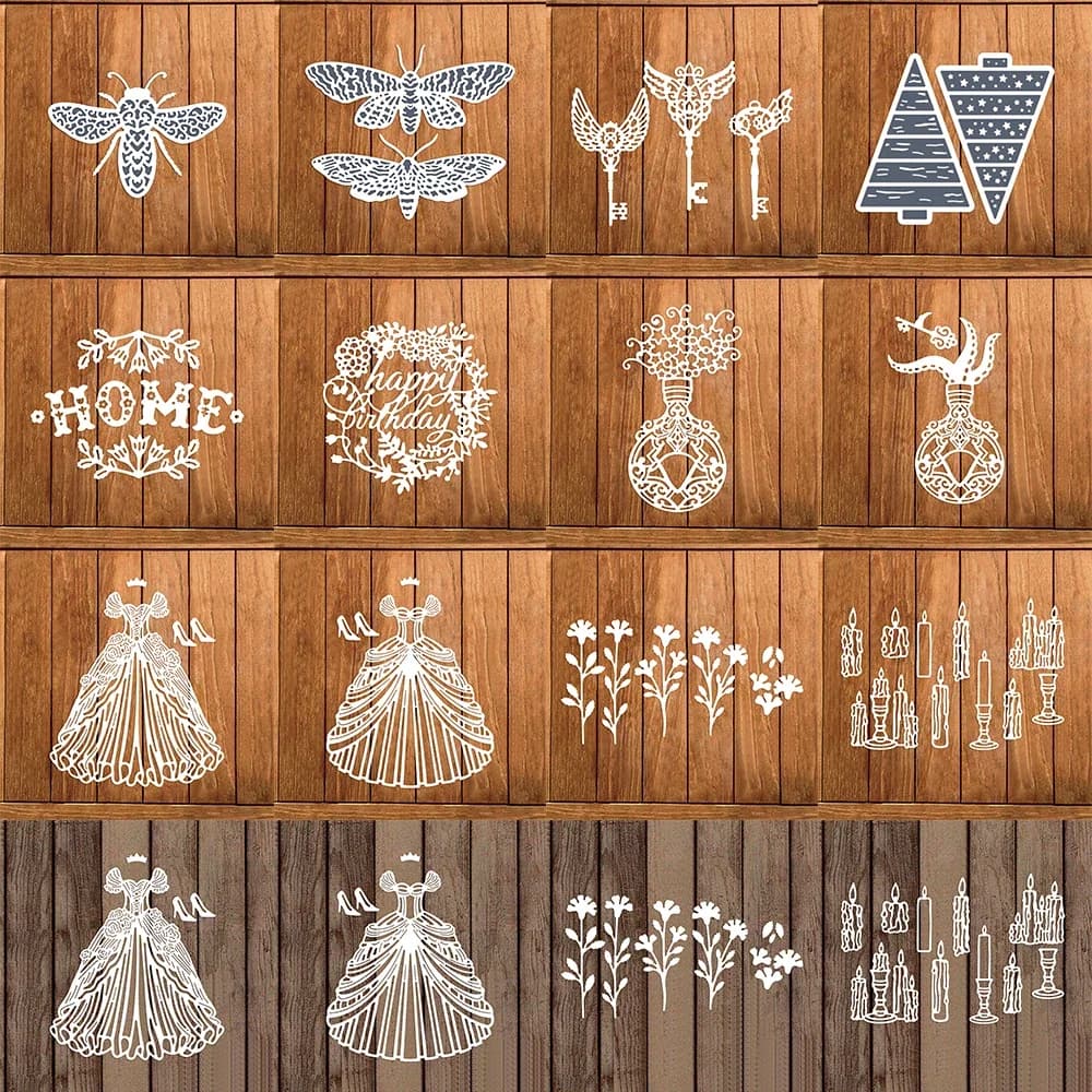 Vintage Wedding Dress Butterfly Bee Wreath Creature Cutting Dies Set Hanging Ornament Dies for DIY Scrapbooking Paper Cards