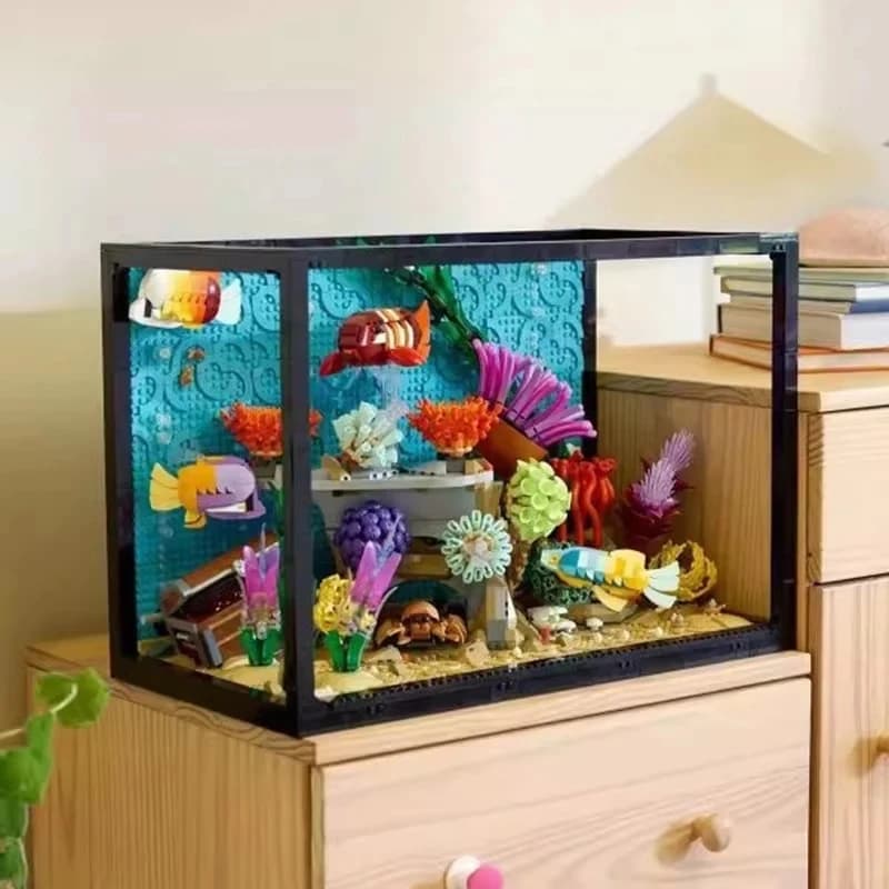 4154 pezzi, modello di acquario tropicale, animali marini, giocattolo da costruzione per bambini, regalo.