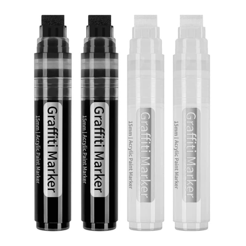 Pennarello per Graffiti in confezione da 2 pennarelli per scrittura e disegno a flusso liscio da 15mm pennarello per etichettatura