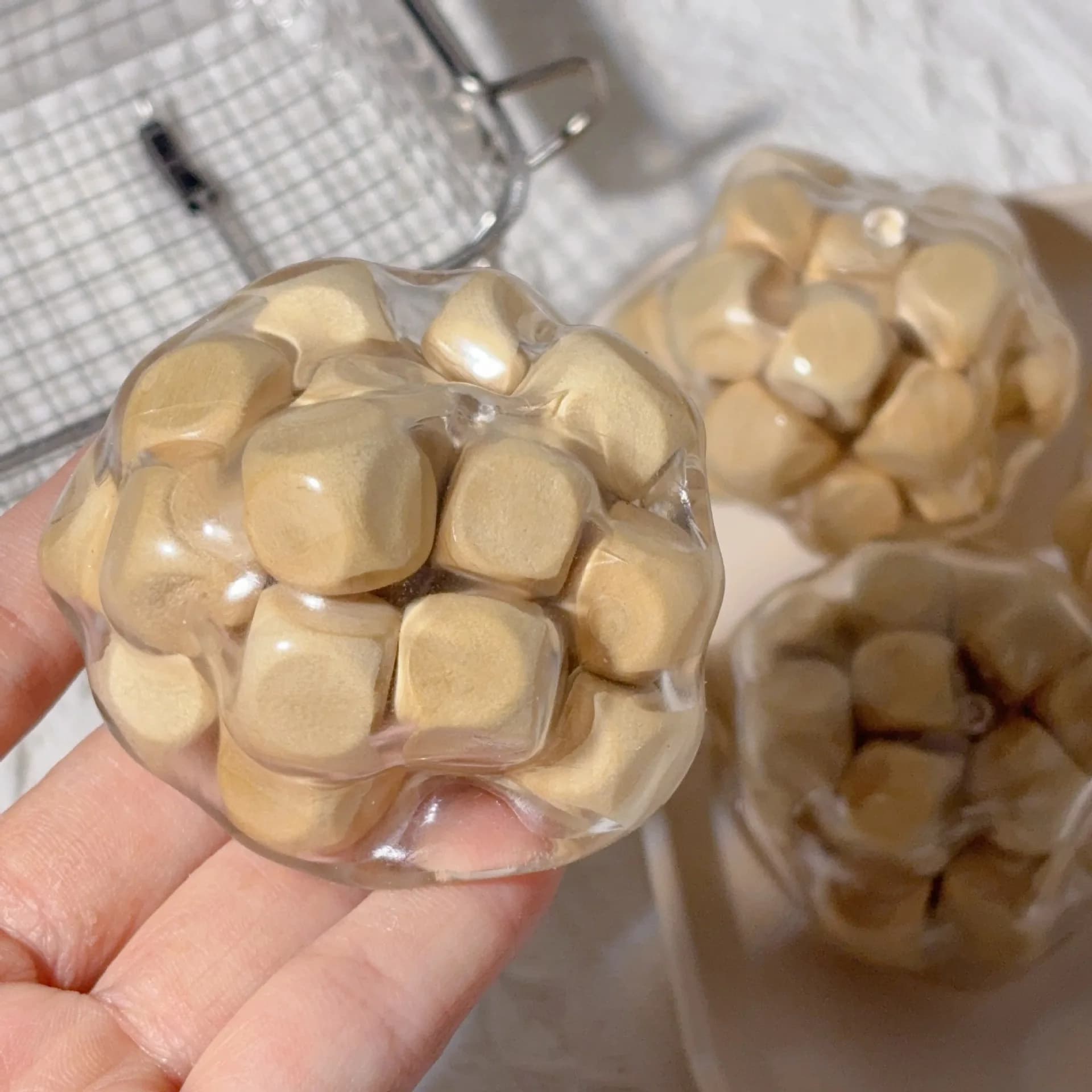 Transparent Wood Cube Fidget Squishy Fidget Toy Stress Relief ASMR Decompression Anti Anxiety Desktop Prank Novelty Gift