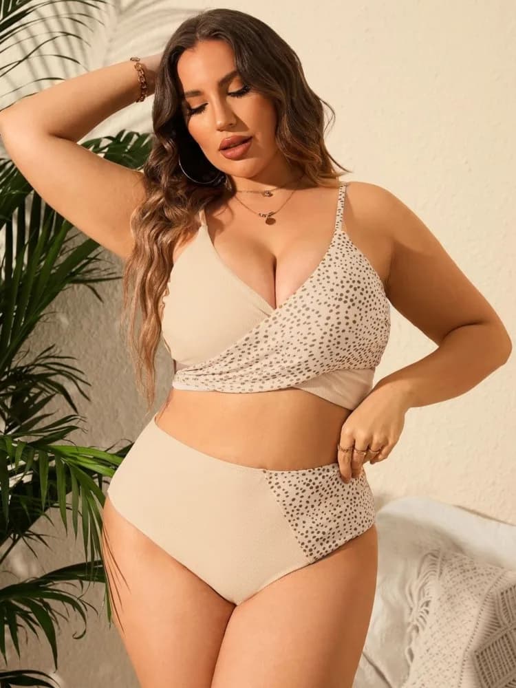 L-4XL Plus Size High Waist Bikini Women's Push Up Large Size 3XL 4XL Swimsuit Summer Mujer Tummy Control Swimwear Bikini Sets