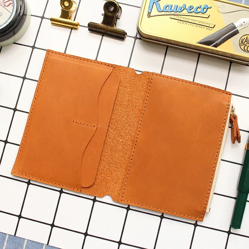 Fromthenon Litchi Grain Leather Travelers Notebook Card Bag Storage Bag For Travelers Planner Journal Business Gift Stationery
