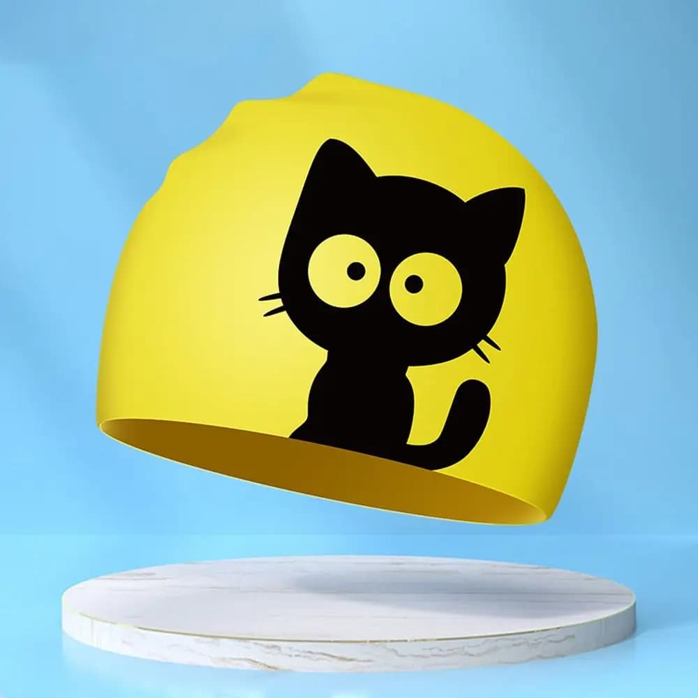 Lightweight Waterproof Children Swimming Cap Elastic Cartoon Kid Swimming Hat Protect Ears Silicone Bathing Hats Cap Natatorium