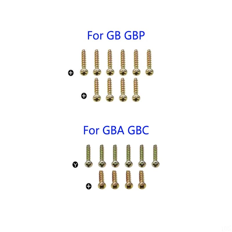 1 set (10 pezzi) per Gameboy Advance Color Y viti a tre ali per GB GBP GBA GBC console di gioco custodia a conchiglia viti a croce