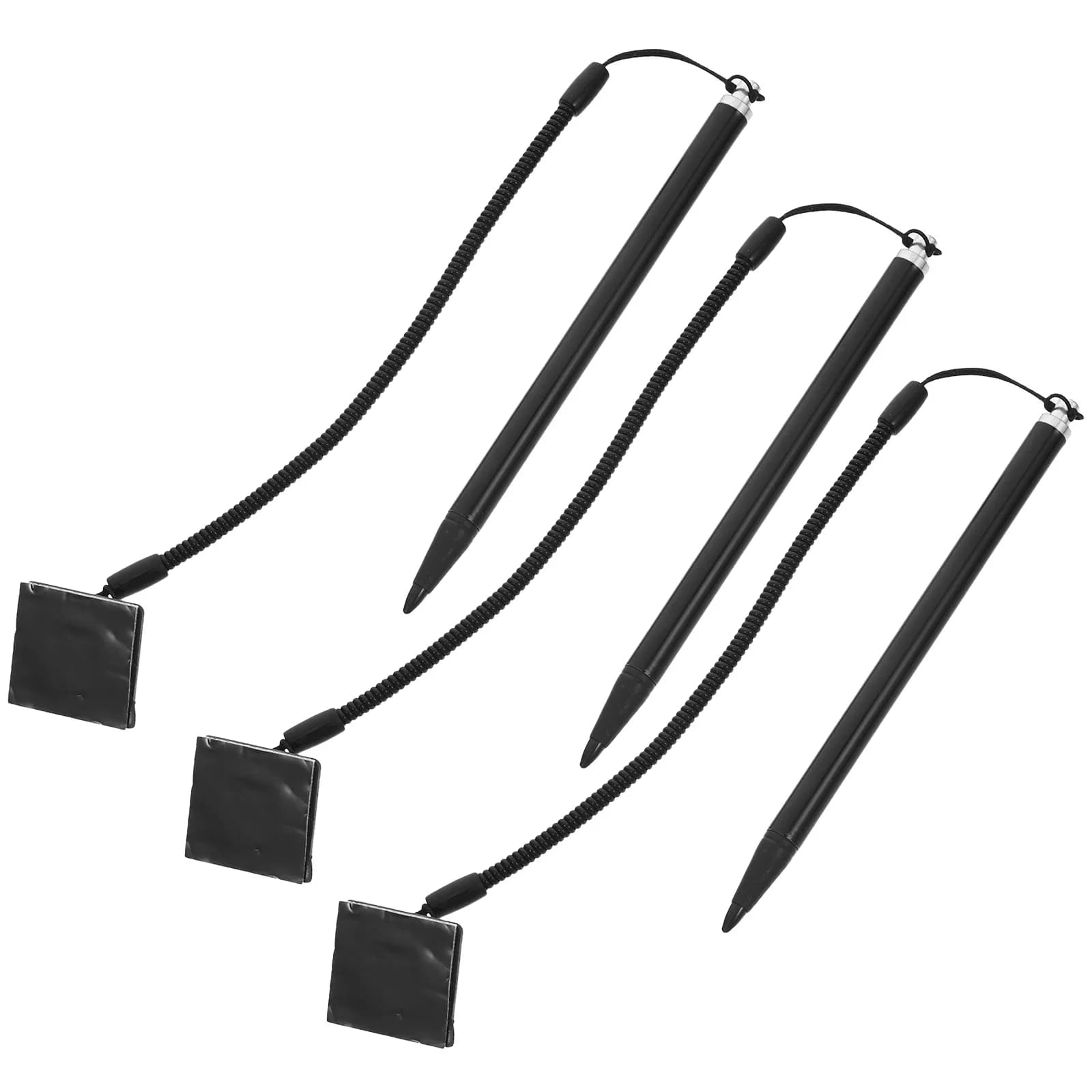 2 pezzi penna stilo resistiva punta in metallo durevole cordino anti-perdita base fissa per tablet touchscreen disegno scrittura