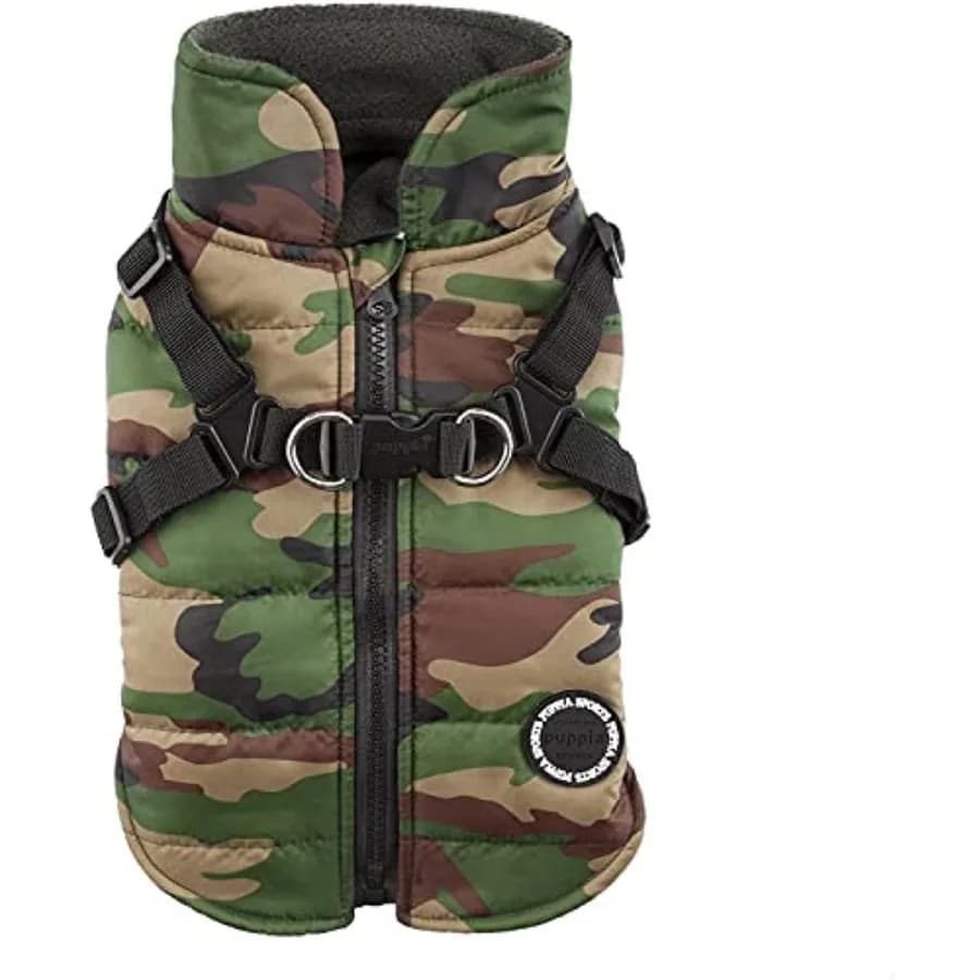 Mountaineer Winter Dog Coat with integrated harness No Pull Cold Weather Waterproof Warm Fleece Back Zipper for and Dog