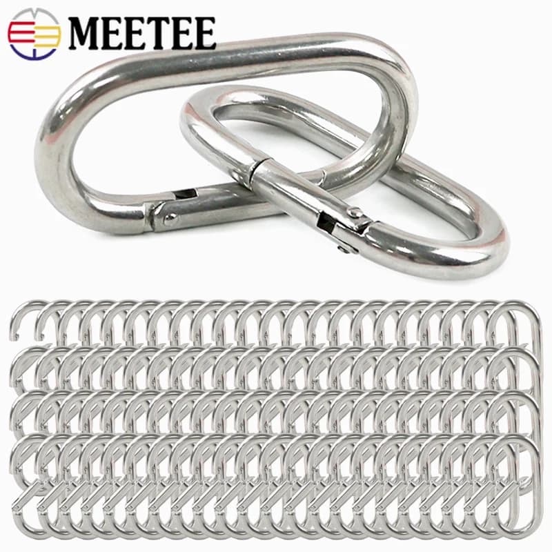 1/3/5 Pezzi Moschettoni in Acciaio Inox 304 da 5-10mm, Anelli a O, Ganci a Molla per Collari di Animali Domestici e Cinture, Accessori Hardware