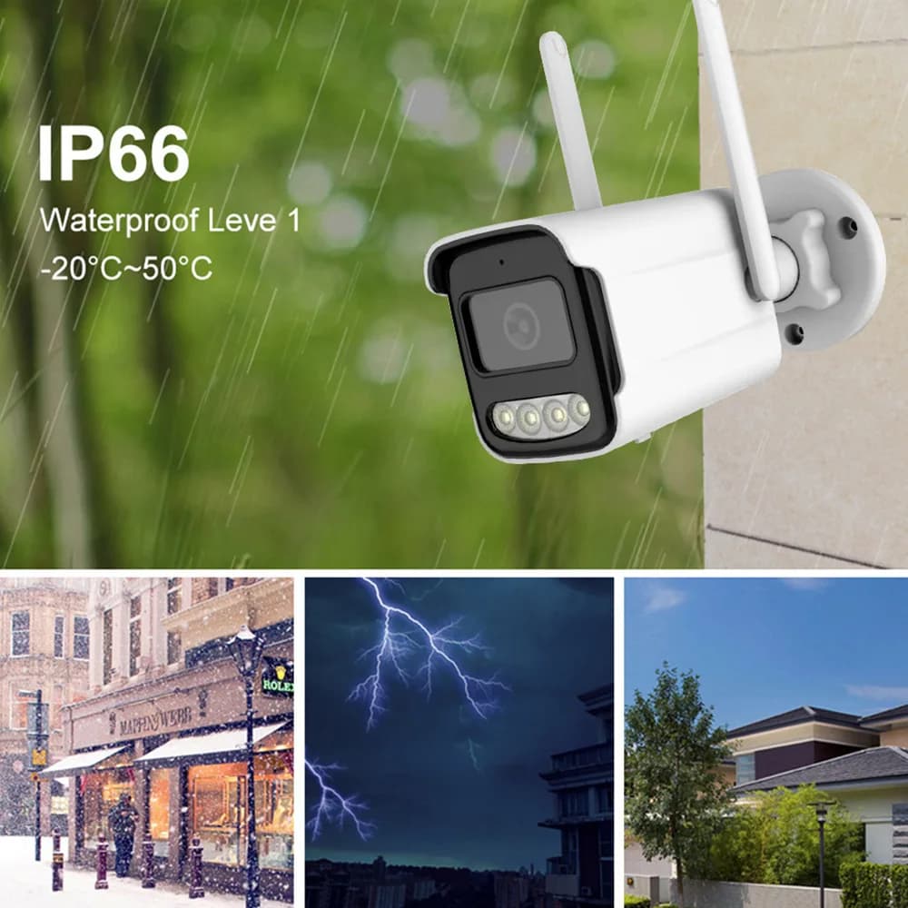 V380 APP 2MP 1080P Telecamera bullet IP esterna impermeabile Visione notturna IR Rilevazione movimento Allarme di sicurezza domestica Baby monitor