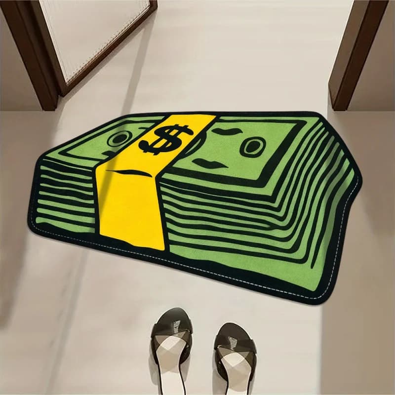 VIKAMA Tappetino con simbolo del dollaro, comodo, morbido e caldo, tappetino per ingresso, corridoio, bagno, decorazione per la casa