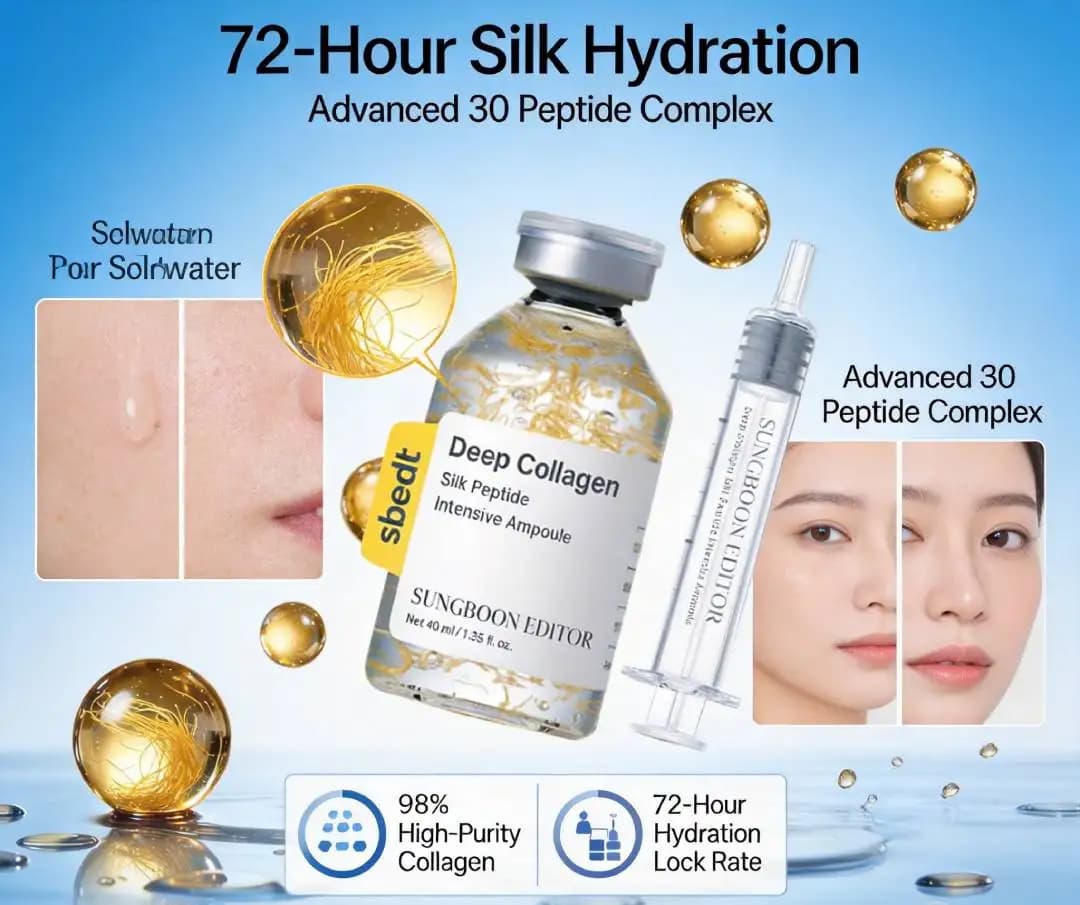 Set di Essenze Liquide al Collagene in Fiale, Siero Viso Antirughe Rassodante e Modellante, Idratante e Riparatore