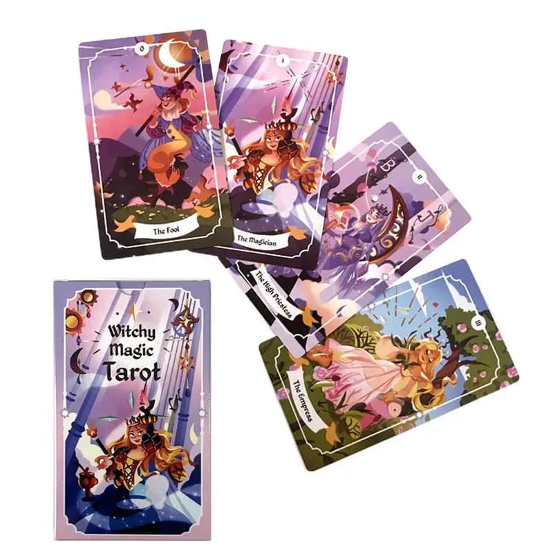 Carte dei tarocchi Witchy Magic Tarot Carte Oracle Edizione inglese Carte da divinazione Gioco dei tarocchi Regalo per maghi Gioco delle notti di famiglia