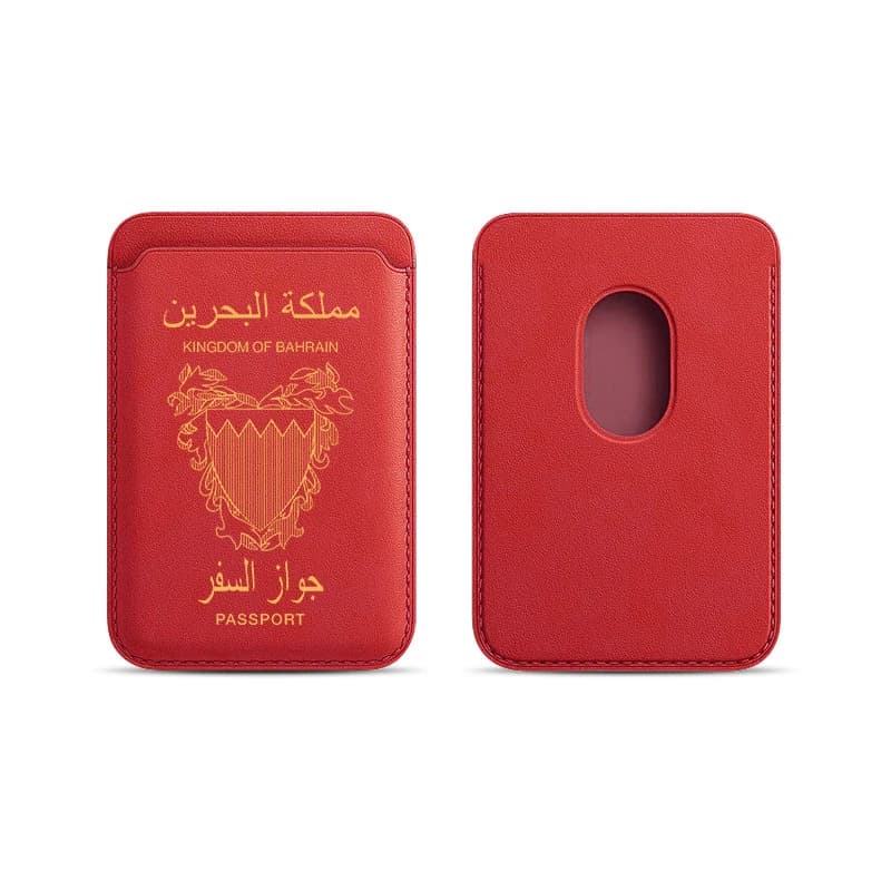 INS Bahrain Passaporto Aggiornamento Custodia a portafoglio magnetica in pelle PU per MagSafe iPhone13 14 15Plus 16 Pro 17 Porta carte Cover posteriore