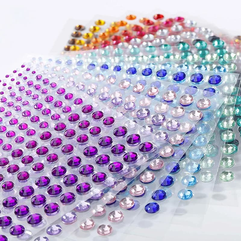 3440 pezzi adesivi con strass di cristallo 3 dimensioni 20 fogli abbellimento fai da te gioielli gemma diamante per unghie del viso artigianato carte Decor