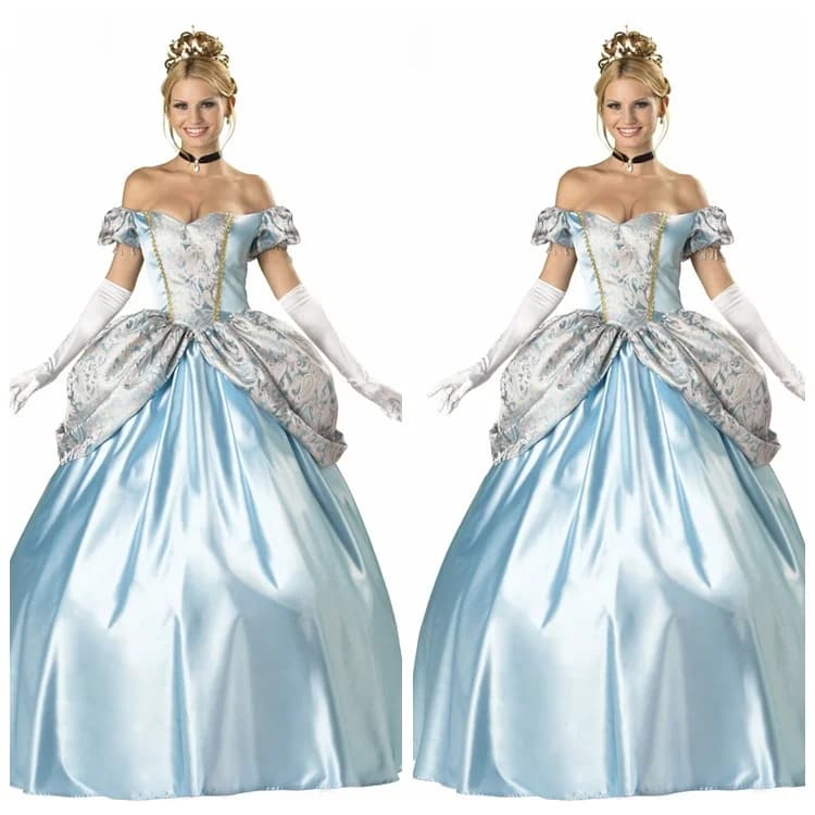 Gonna Costume da Principessa, Abito Lungo da Sera per Donna, Gonna Soffice, Costume di Halloween, Uniforme Biancaneve Cenerentola, Elegante per Signore