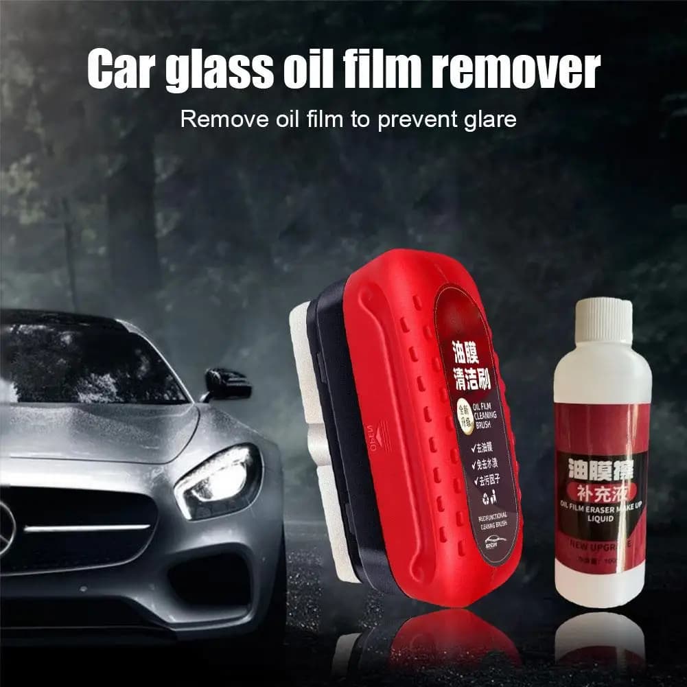 Detergente per vetri per auto Spugna per vetro automobilistico Spazzola per pulizia Detergente per pellicole per olio per parabrezza Agente lucidante per vetri Manutenzione dell'auto