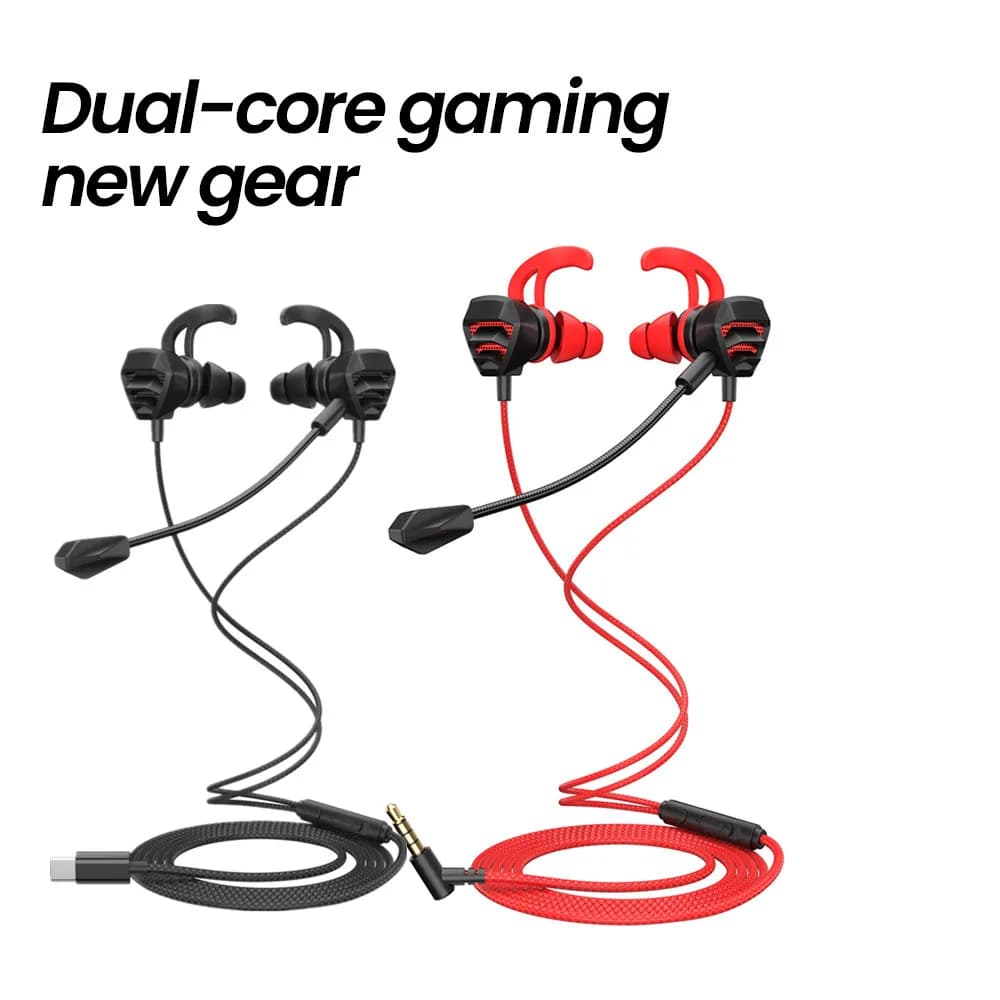 E-Sports Gaming Headphones Hi-Fi Stereo Headphones Wired 3.5mm Jack/Type-C Gaming Headsets with double in-ear Microphones Wired earphones for Xiaomi