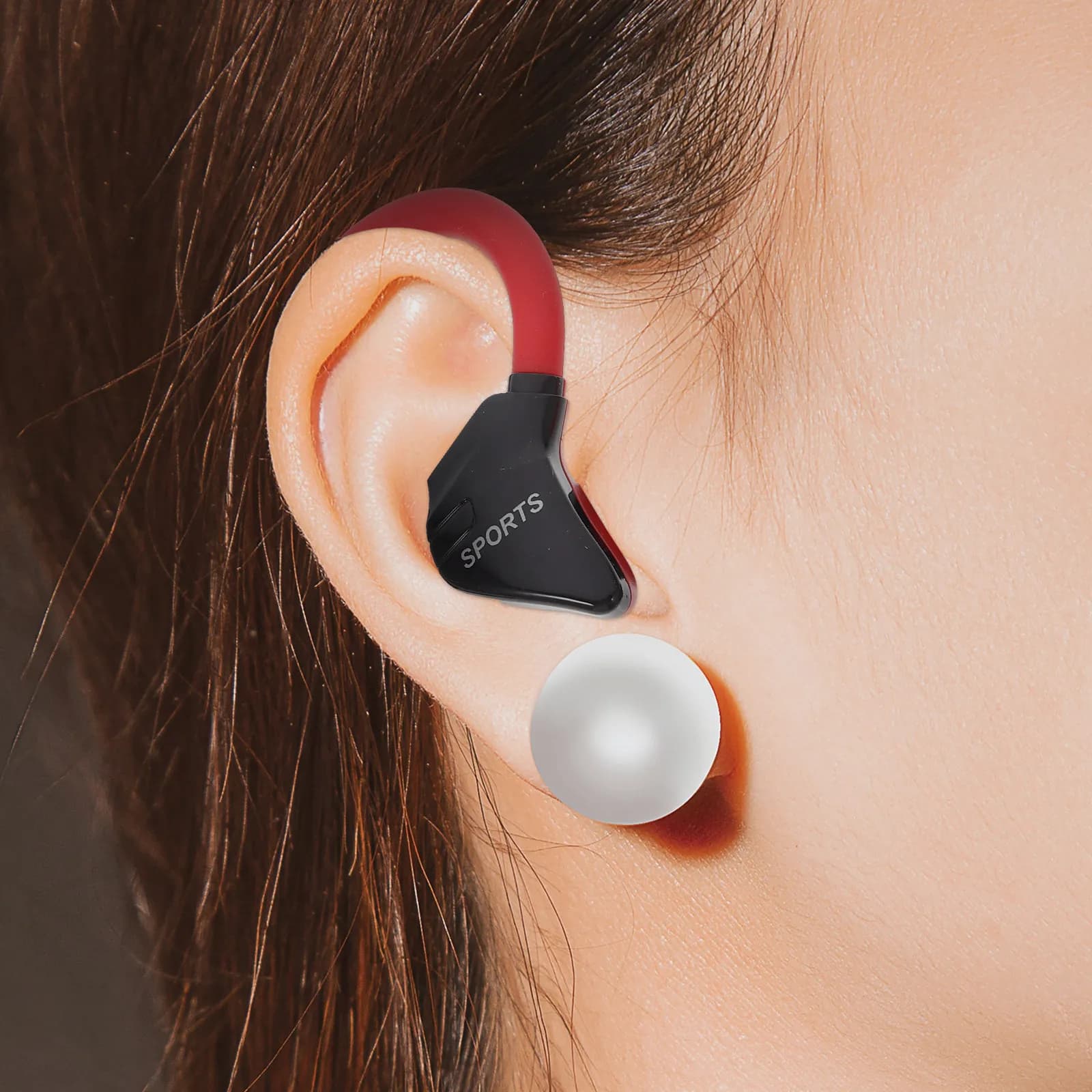 1 pair of waterproof earphones with ear hook, sports earphones for racing, cycling, fitness, wired earphones, universal with 3.5 mm connector