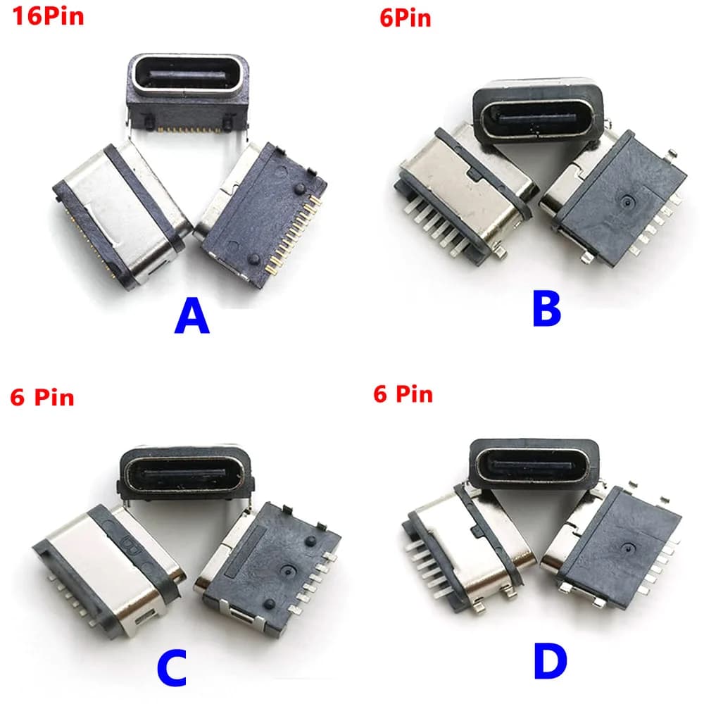 16pin type C waterproof female USB C socket suitable for electric toothbrush connector integrated Audio Bluetooth socket