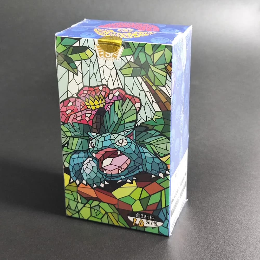 1 Scatola PTCG DIY Stile Vetro Barocco Inglese Flash Card Espeon Charizard Venusaur Nidoking Beedrill Rattata Collezione Giocattolo