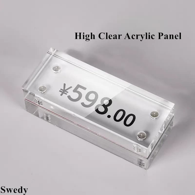 Porta cartello magnetico piccolo in acrilico da 70x40 mm Mini porta cartelli in acrilico per alimenti Porta etichette Porta display per prezzi Porta carte con nome