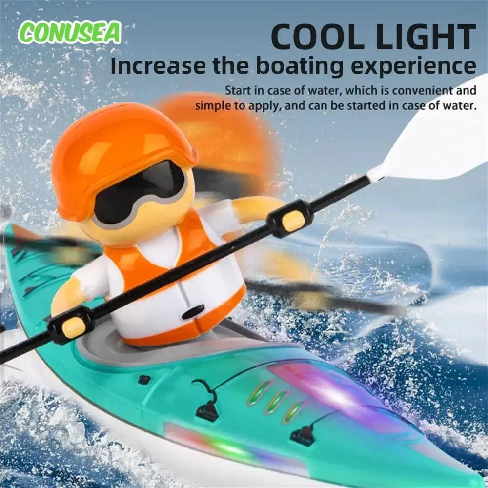 Motoscafo Rc 2.4G Barca da corsa telecomandata Paddling Kayak Nave da corsa Giochi d'acqua all'aperto per piscina Barche elettriche per ragazzi Bambini