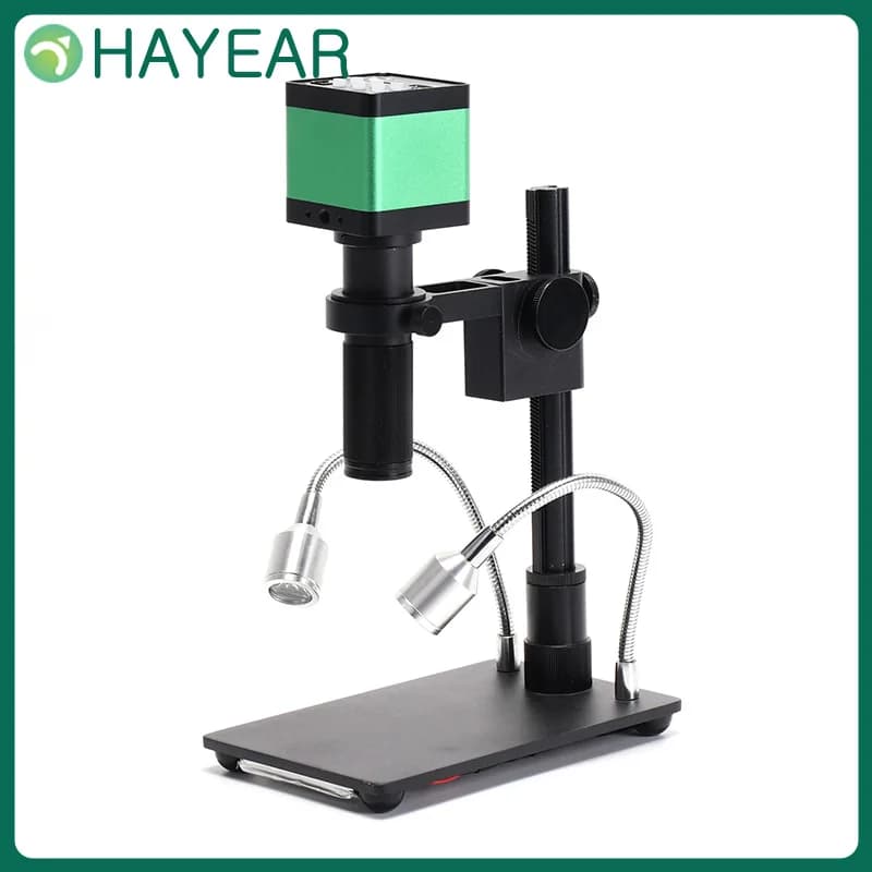 HAYEAR 37MP 1080P HDMI USB TF Videoregistratore Microscopio Fotocamera + MINI Supporto + 150x C Mount Zoom Obiettivo Per Laboratorio PCB IC BGA riparazione
