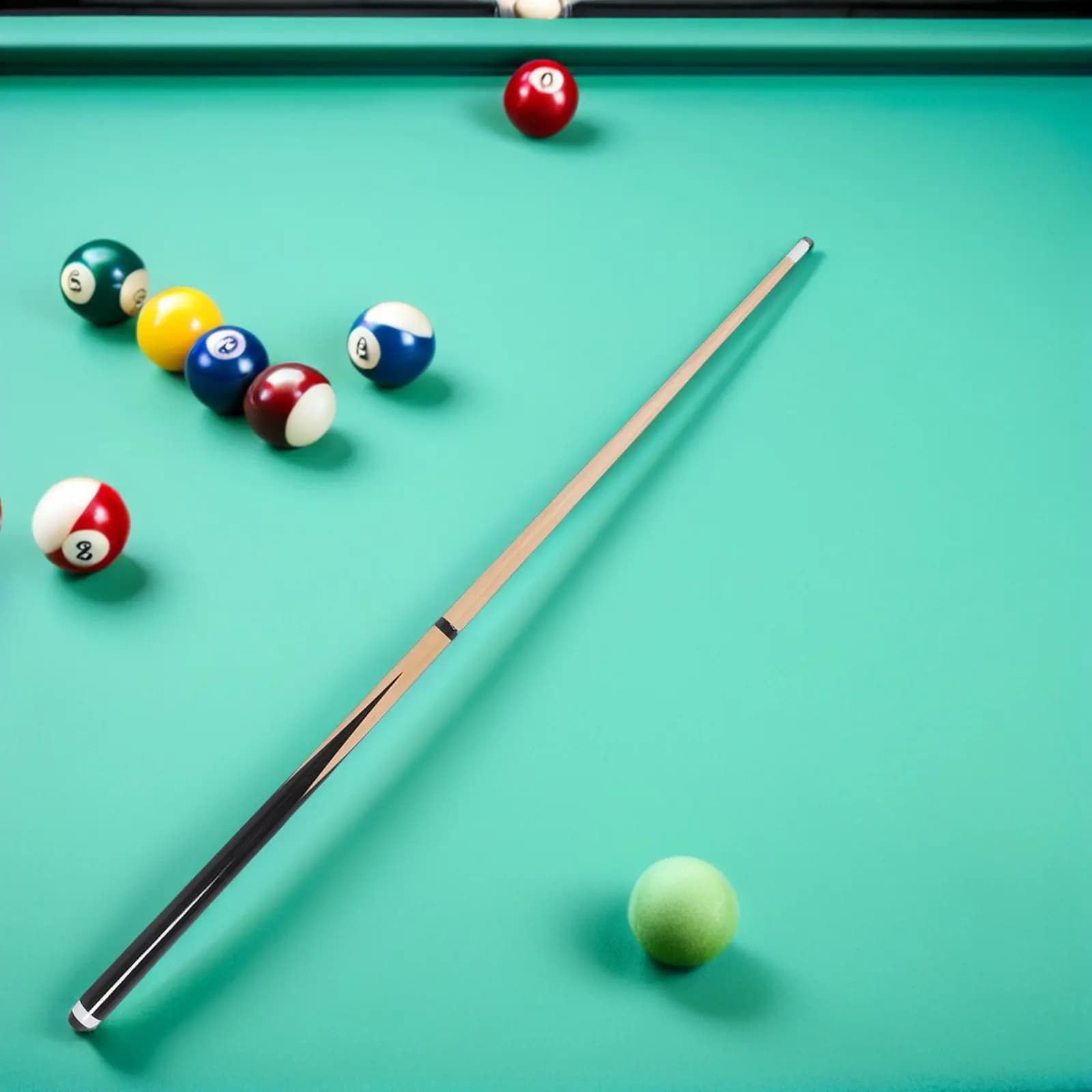 Portable Pool Cue Stick Detachable Lightweight Wood Short Billiards Cue for Beginners Home Bar Practice