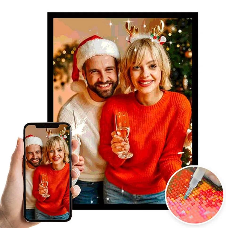 Foto personalizzata Pittura diamante 5D fai da te Kit mosaico diamante personalizzato per adulti Regali fatti a mano artistici ricamati con trapano completo personalizzato