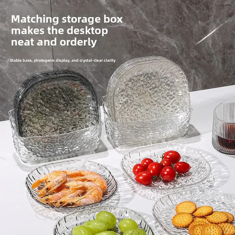 Piattini in Plastica per Ossa, Piatti per Rifiuti da Tavola, Piccoli Piattini per Frutta, Snack e Frutta Secca, Set di 2