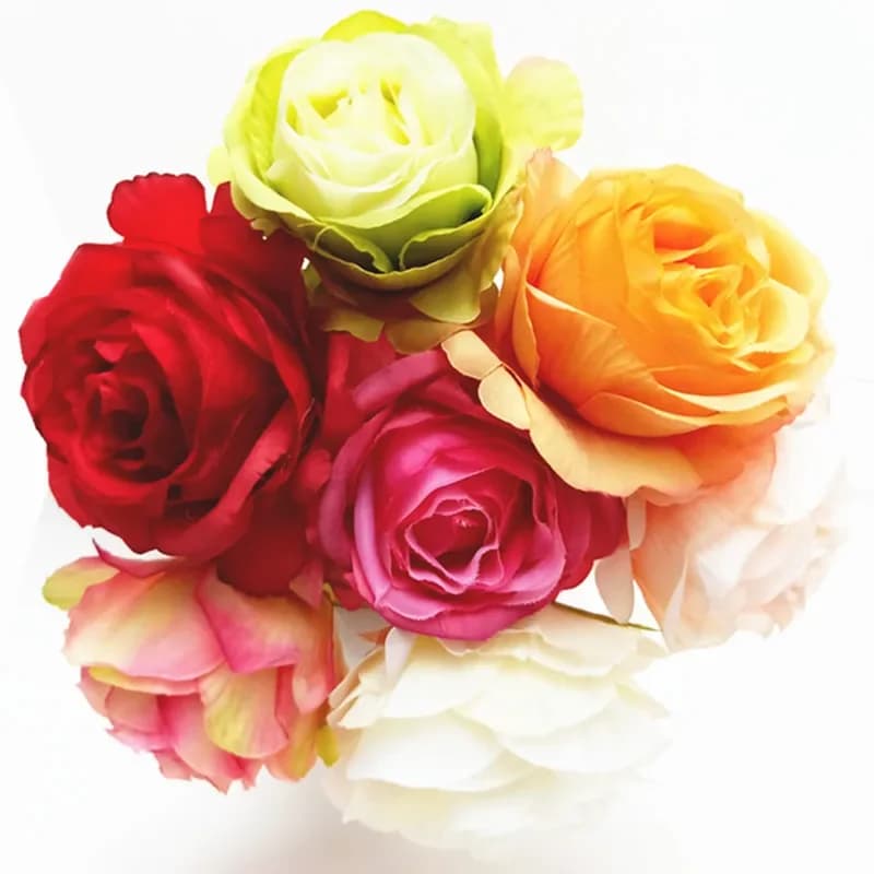 16PCS Rose di plastica Penna gel di silice Simulazione creativa Sette Rose Penna a inchiostro ad asciugatura rapida Premi Materiale scolastico Kawaii Cancelleria