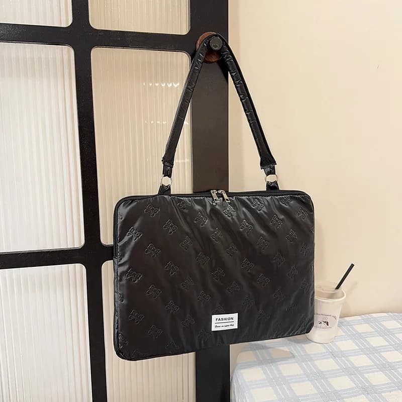 Borsa a tracolla casual e semplice con manico superiore per Apple Huawei Lenovo con custodia protettiva interna Borsa per laptop con texture versatile