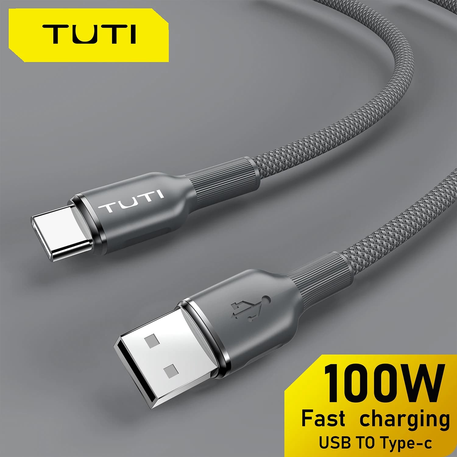 TUTI USB A to USB C cable from 100 W Fast nylon charging cable for iPhone15 Pro Max Plus, Pixel8 7, Switch and other TypeC devices