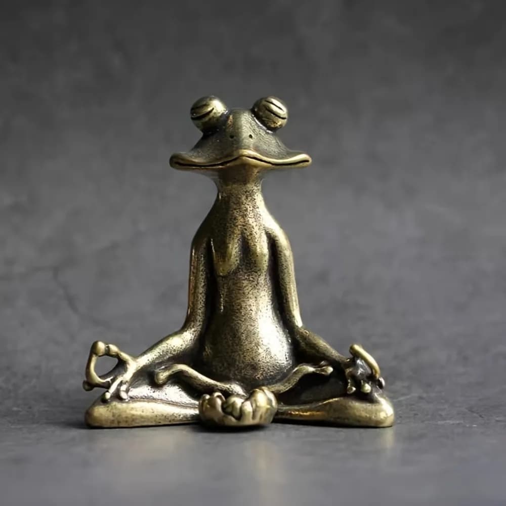 Retro Bronze Yoga Frog Incense Holder Meditation Incense Burner Stick Incense Stand Creative Desktop Ornament Zen Decor for Home
