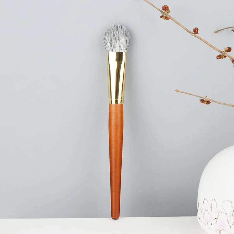 Pennello per fard per capelli naturali Dettaglio viso Ombra Pennelli per trucco Peli di capra Fard Bronzer Pro Strumenti cosmetici essenziali