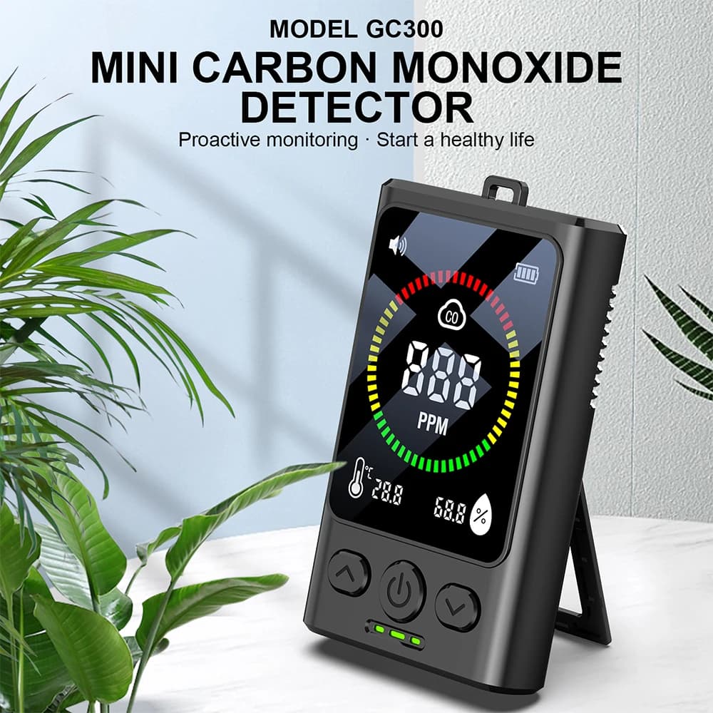 Rilevatore portatile di monossido di carbonio Display digitale ricaricabile Allarme di monossido di carbonio Adatto per case, garage e uffici ecc