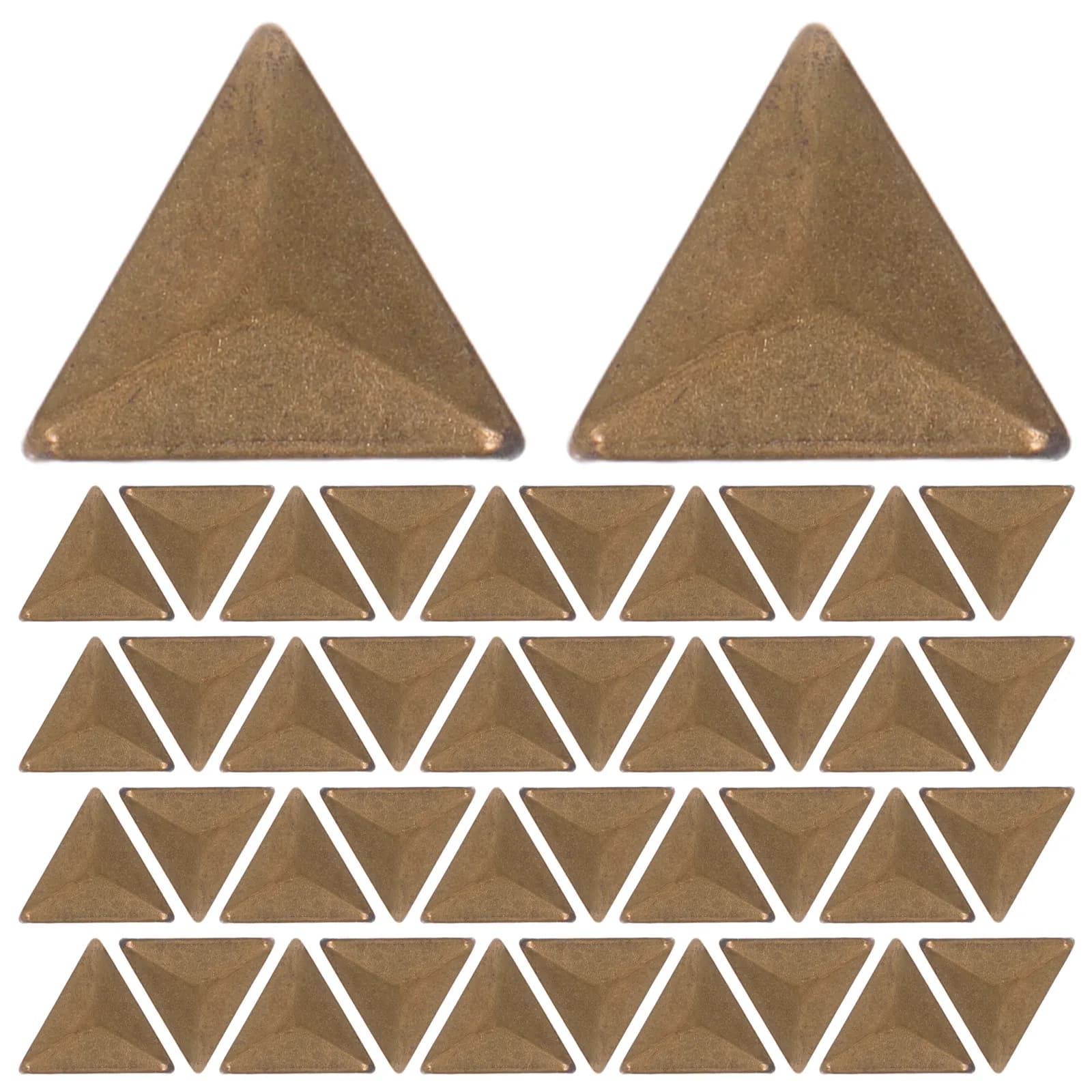 100 Pezzi Borchie Piramidali in Rame 10x10mm, Rivetti Termoadesivi da Incollare per Artigianato in Metallo, per Fai da Te su Abbigliamento, Scarpe, Borse, Giacche