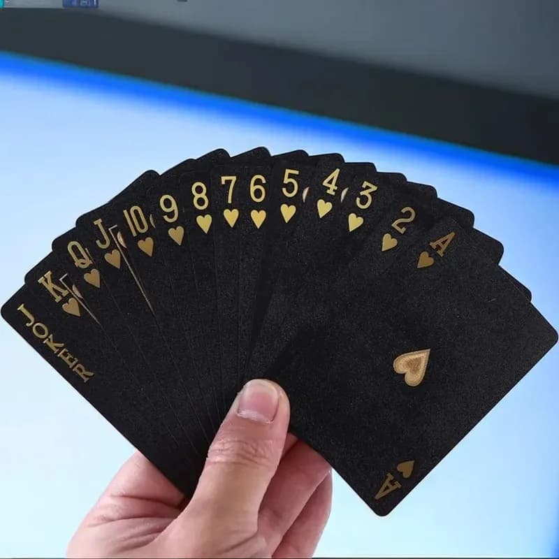 Mazzo da poker rosa nero opaco, carte da gioco in plastica impermeabile, collezione Texas Hold'em, scacchi commemorativi