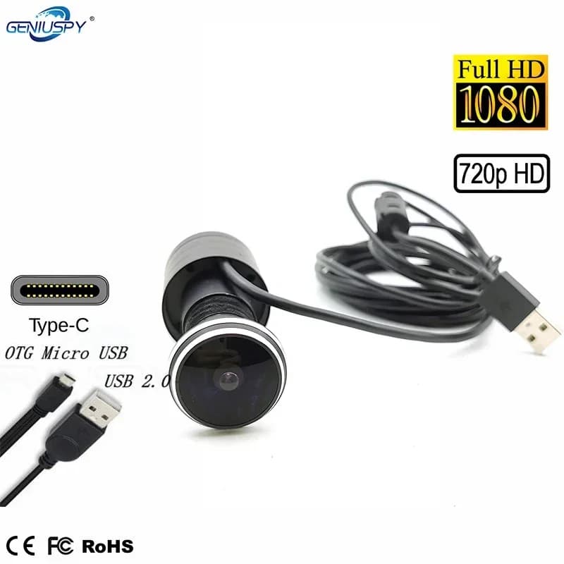 720P 1080P Tipo C OTG Micro UVC USB Spioncino per porta USB 2.0 1.8mm Obiettivo grandangolare Mini Fisheye Porta Occhio USB Telecamera di sicurezza