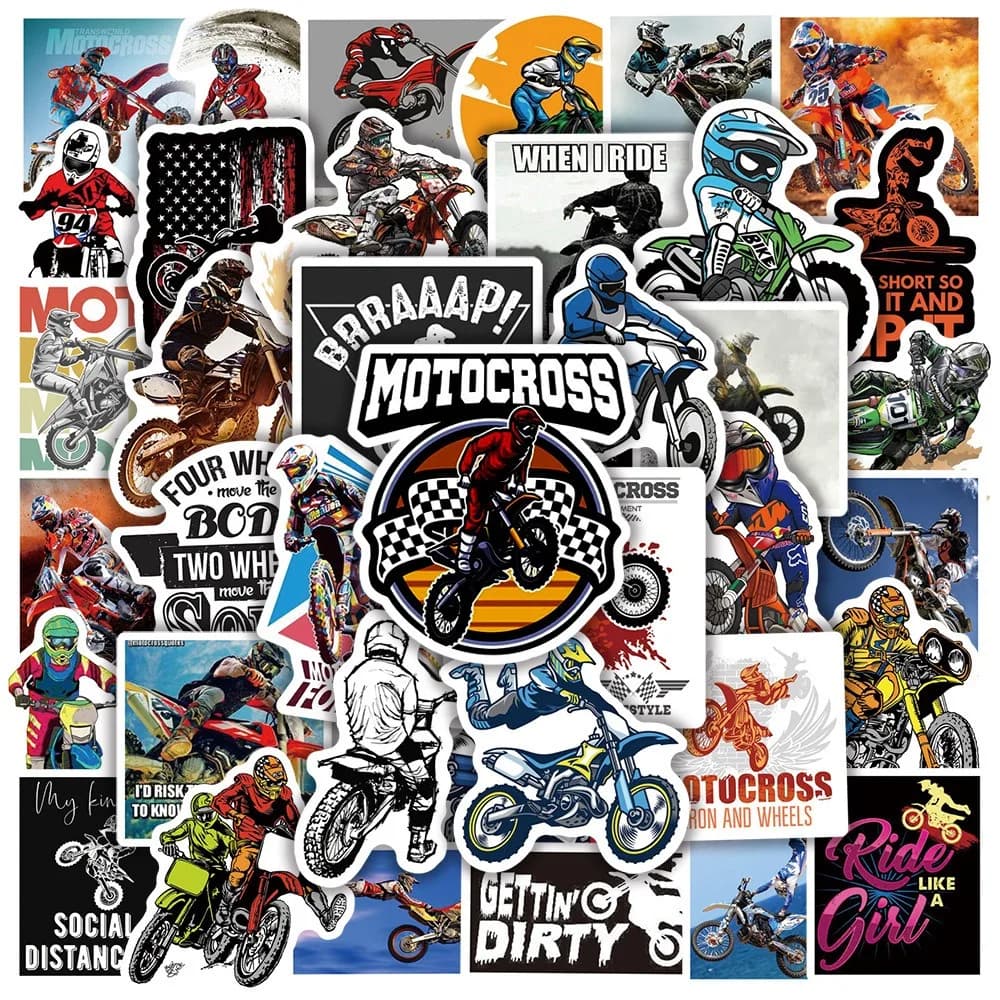 50/200pcs Motorcycle Club Stickers: Racing Helmet Decorations Street Rider Helmet Bulk Stickers Car Stickers and Party Supplies