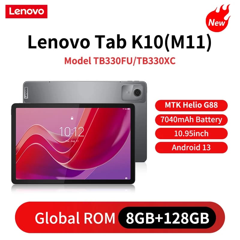 Globale Rom Lenovo Tab K10 M11 8GB 128GB WIFI LTE MTK Helio G88 Android 13 Tablet 11 ''90Hz Display GPS PAD Batteria 7040mAh